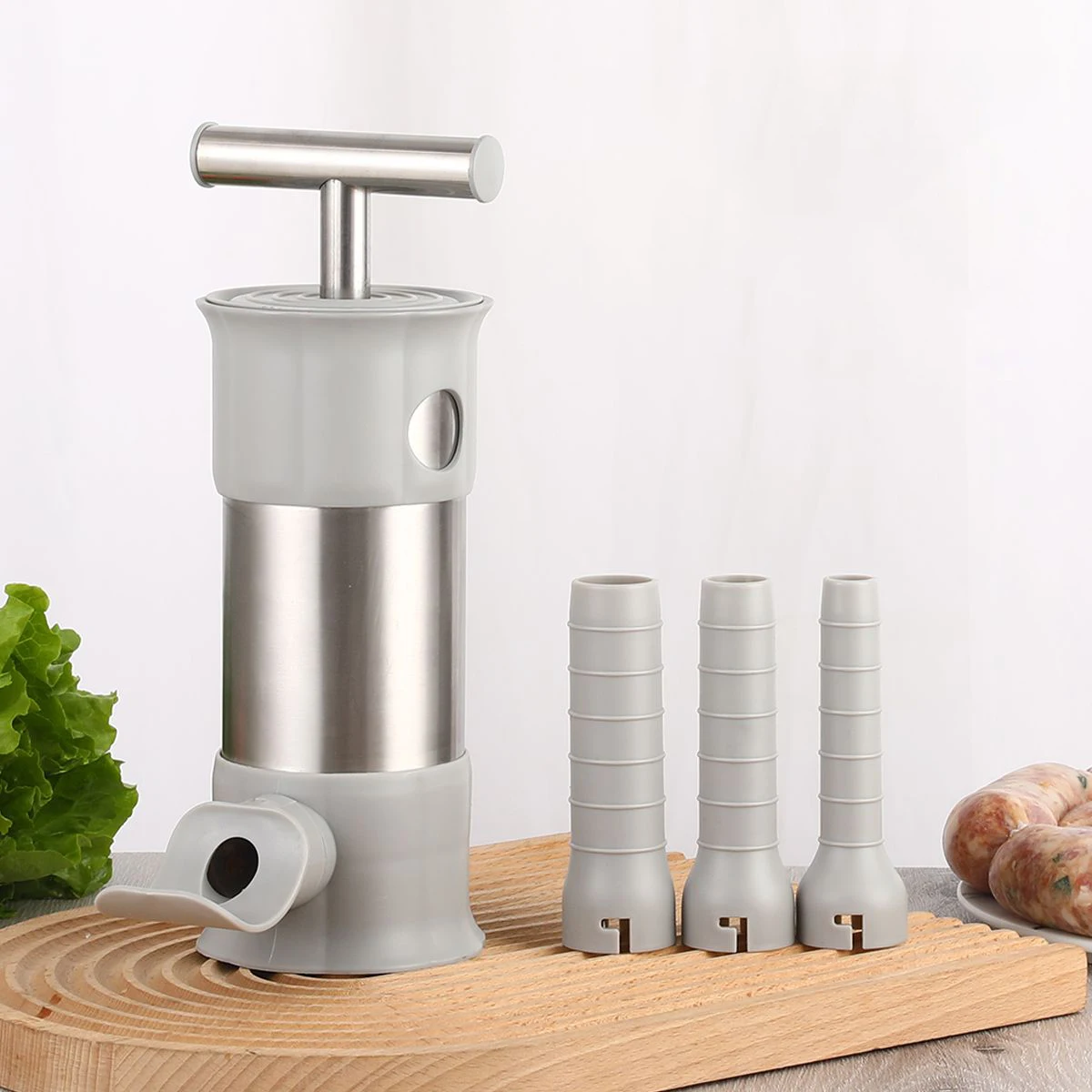 

Household Manual Sausage Stuffer Detachable Sausage Meatball Maker Tool Stainless Steel Homemade Sausage Filling Fast Syringe