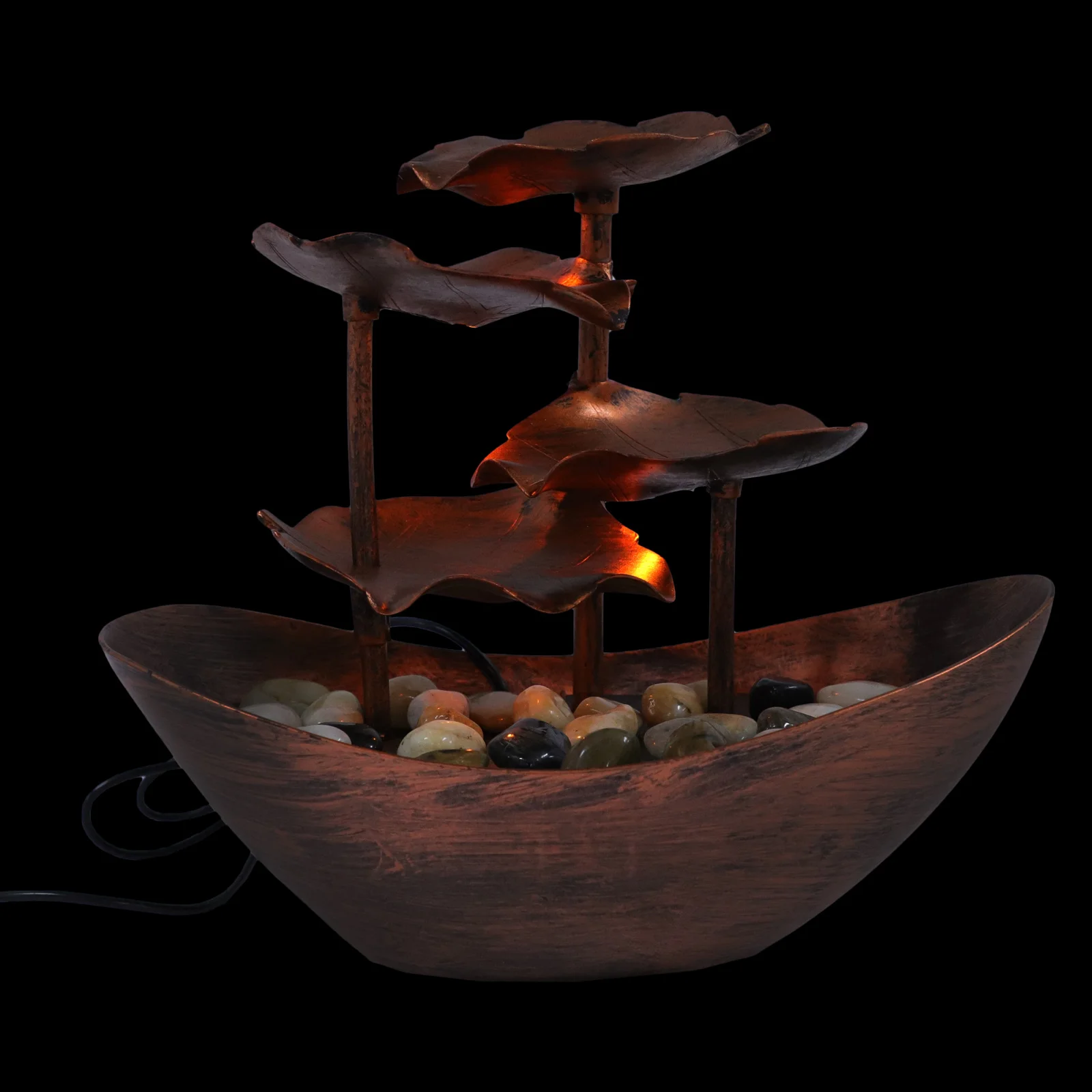 

Running Water Tabletop Decor Waterfall Ornament Tabletop Lotus Leaf Adornment