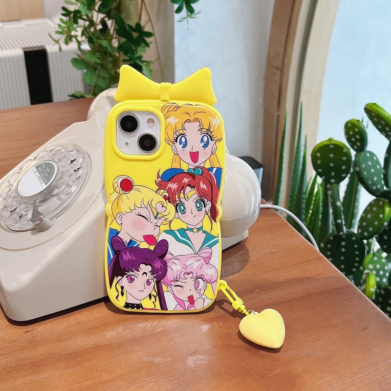 

3D Kawaii милый японский аниме милая крутая девушка чехол для телефона для 13 12 11 Pro Xs Max Xr X Ударопрочный Мягкий силиконовый чехол со шнурком