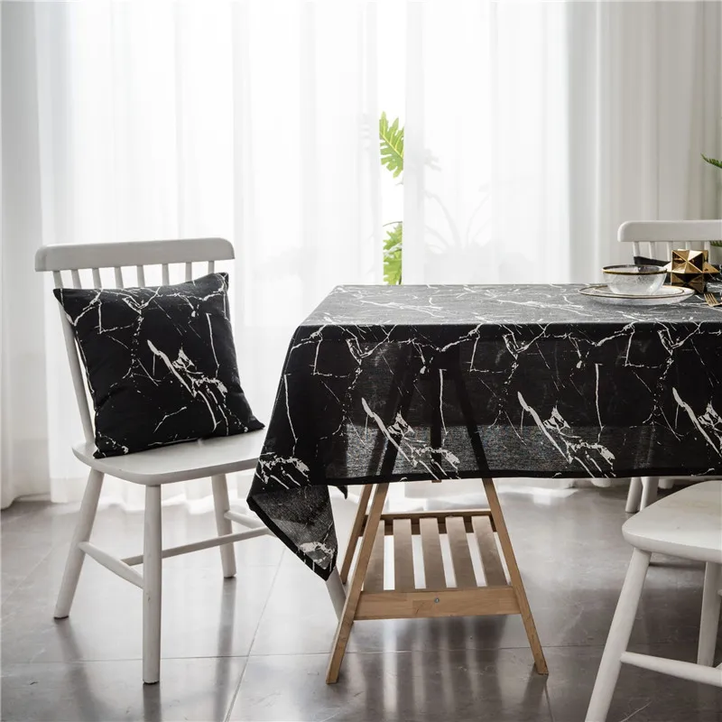 Marble Tablecloth Cotton And Linen Nordic Coffee Table Cloth Home Decoration Rectangular Desk Cover For Tea Dining Textile |