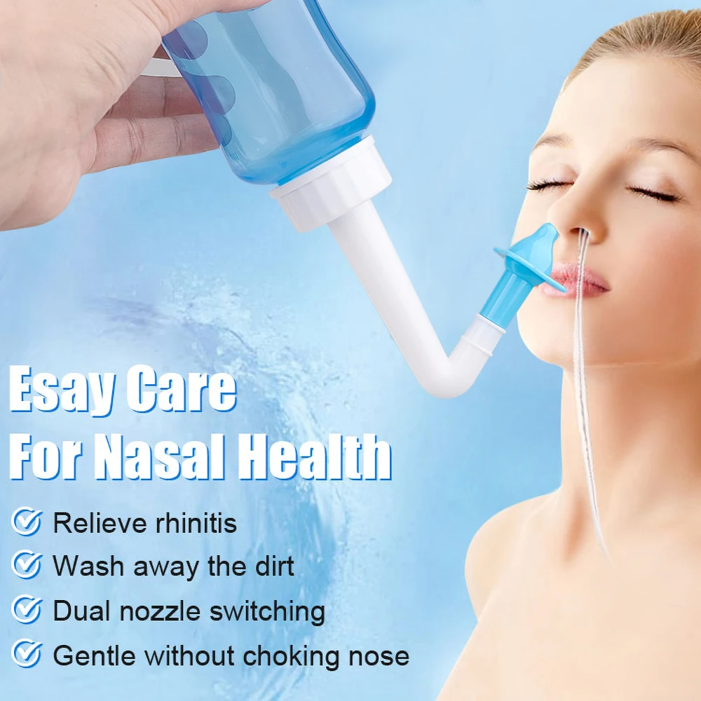 

500ML Adults Children Nasal Wash Cleaner Nose Protector Cleans Moistens Neti Pot Allergies Relief Nasal Pressure Aspirator