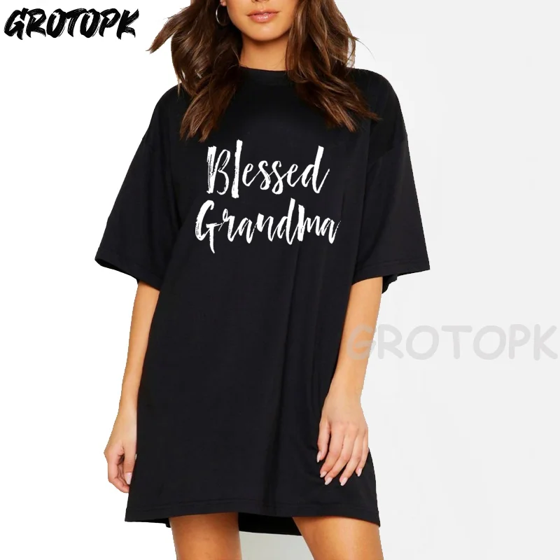 

Blessed Grandma Women Dresses Summer 2022 Graphic Harajuku Gothic Dress O-Neck Korean Fashion Dresses Ladies Camisetas Mujer