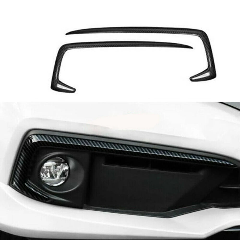 2 шт. передние противотуманные фасветильник из углеродного волокна для Honda Civic