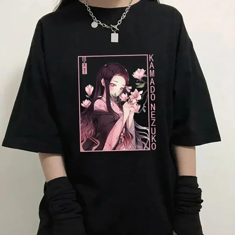 Новая футболка с принтом Харадзюку аниме камадо незуко Y2K коротким рукавом