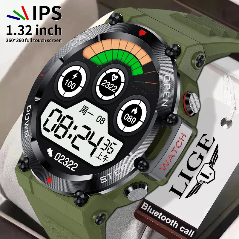 

LIGE Smart Watch For Men IP67 Waterproof Smartwatch Men Bluetooth Call Watch Fitness Tracker Sports Watches Men For Android IOS