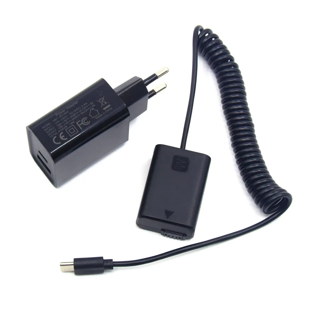 USB C внешний аккумулятор искусственная батарея и зарядное устройство PD для Sony NP-FW50