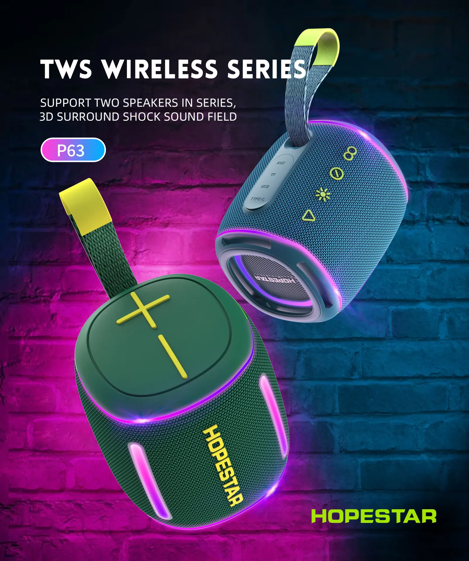 Hopestars P63 Портативный уличный профессиональный драйвер 40 Вт Bluetooth-динамик