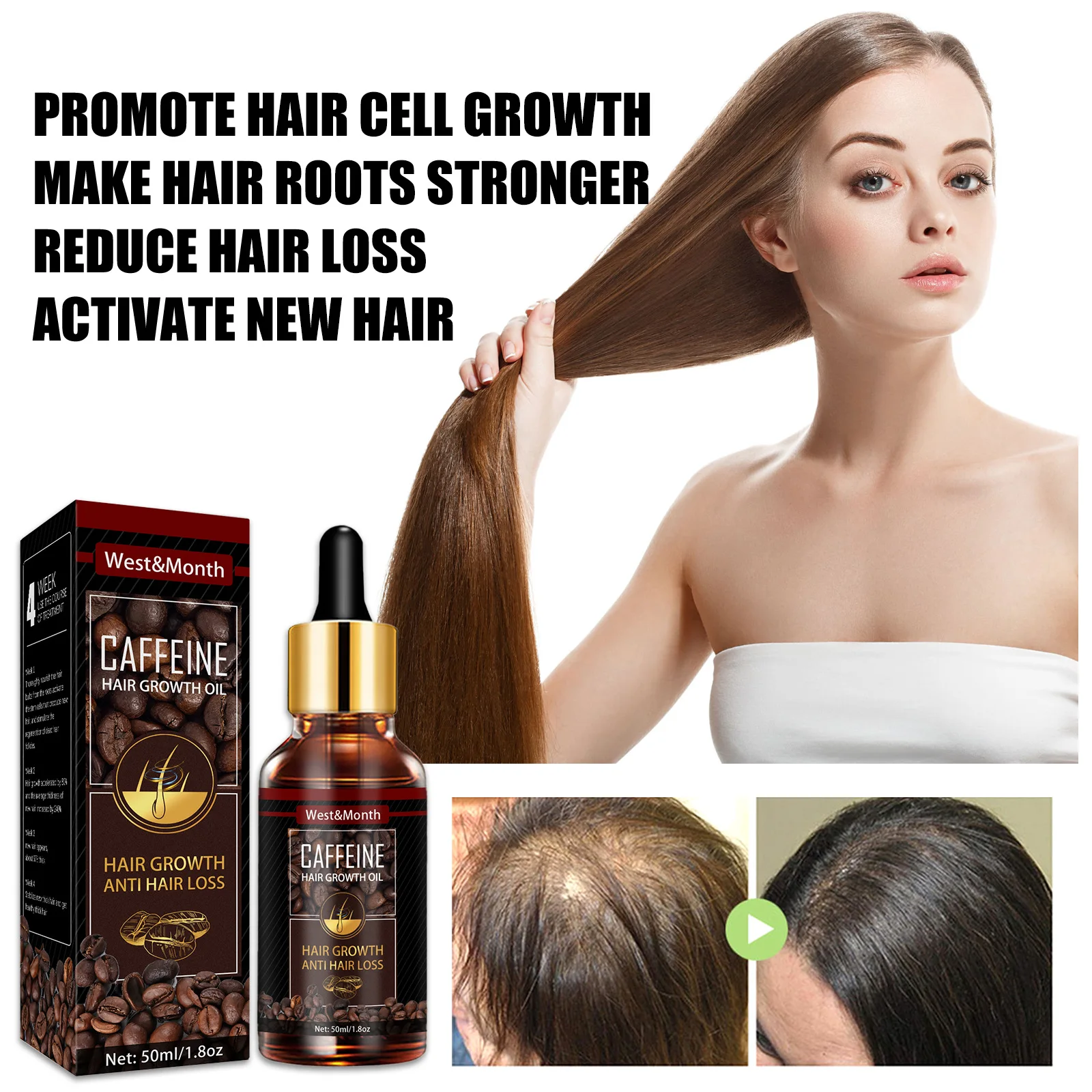 Caffeine Hair Growth Essential Oil Hair Care Hair Oil Soft Hair Scalp Massage Nutrition Essence. oil care of hair