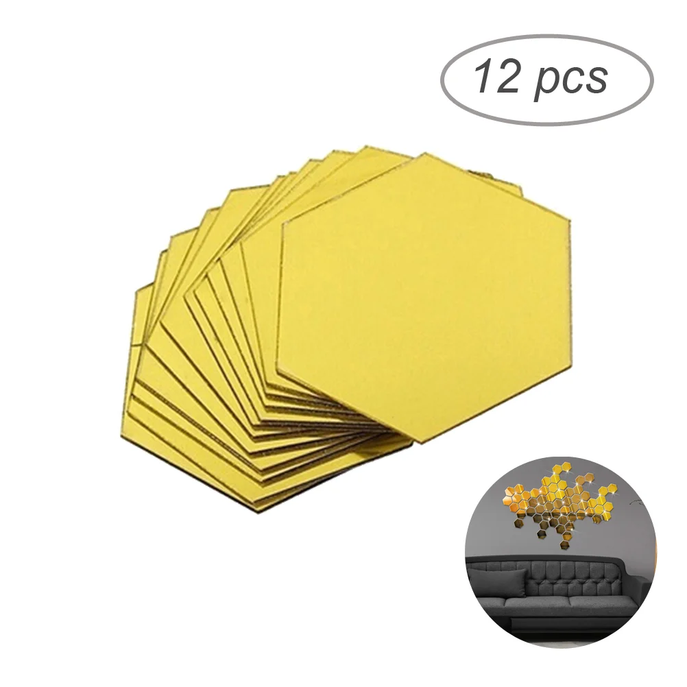 

12 Pcs Skz Stickers Hexagon Wall Sticker Wall Sticky Mirror Wall Decal Homemade Stickers Mirror Wall Sticker Acrylic