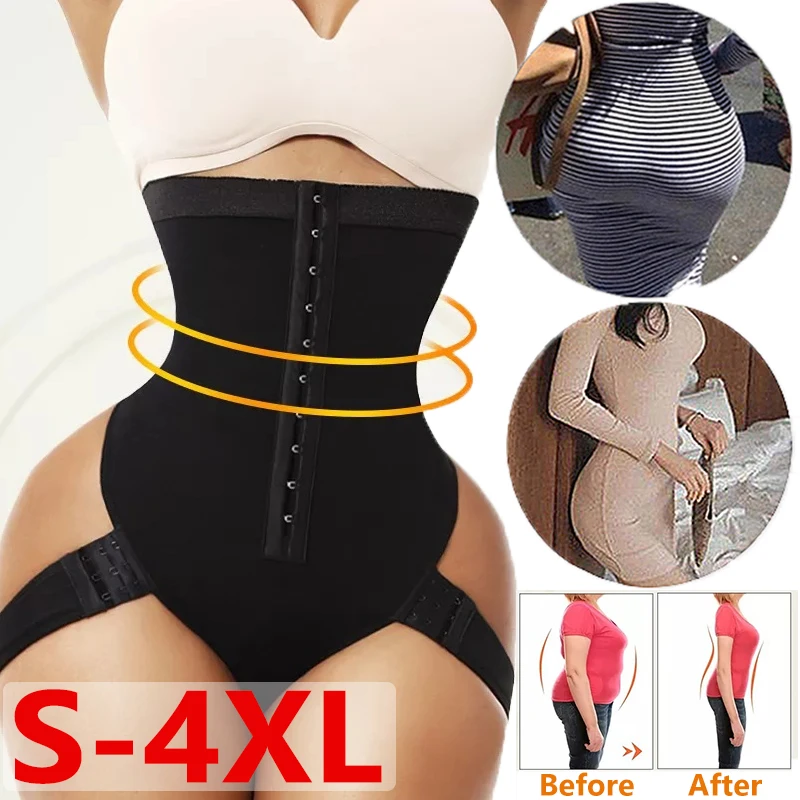 

4XL High Waist Abdomen Butt Lifter Control Panties Brief Booty Lift Seamless Shapewear Slimming Pulling Underwear Body Shaper