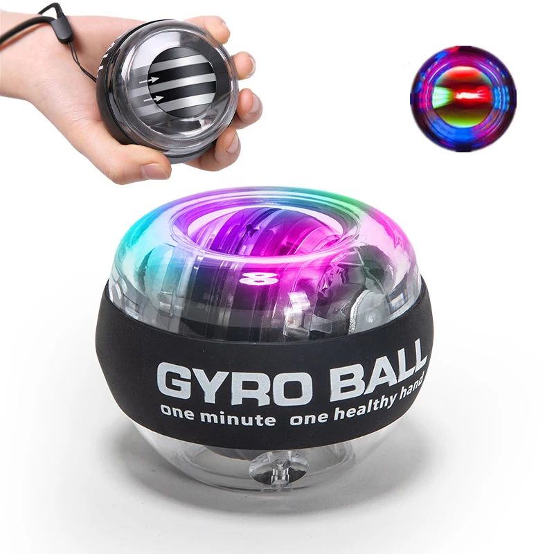 

Gyro Power Ball Hand Exerciser LED Wrist Strengthener Muscle Training Powerball Wrist Exercise Equipment Motion Portable Fitness