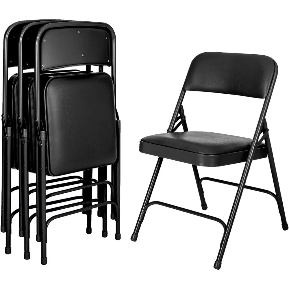 (4 шт.) складной стул с мягкой подкладкой черный цвет