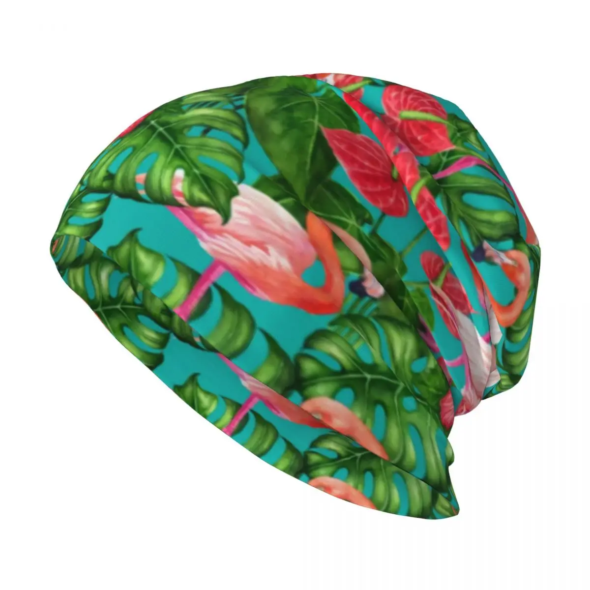 

Flamingo Birds Thin Beanie Tropical Garden Four Seasons Unisex Hood Kpop Street Skullies & Beanies