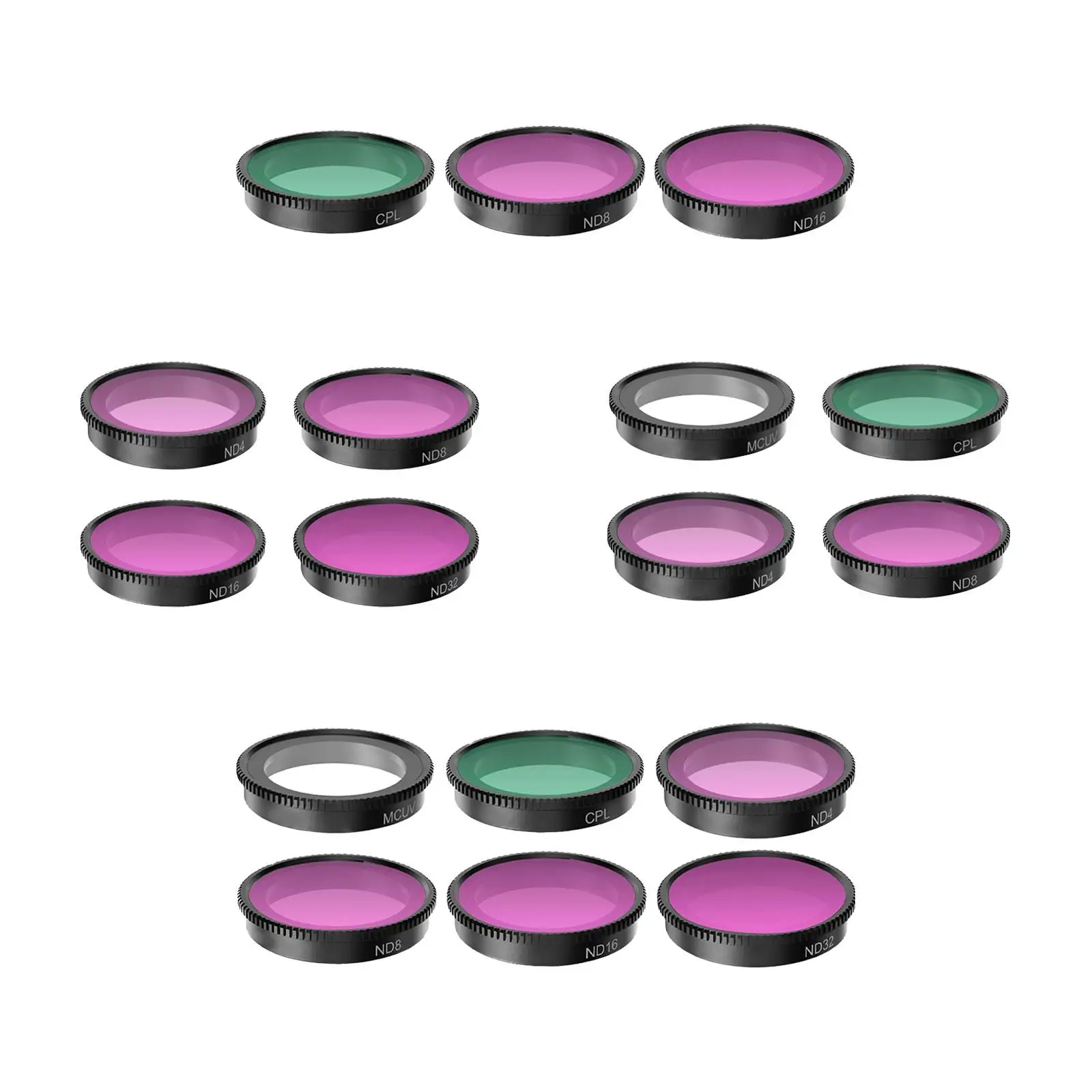 

Lens Filter Set Aluminum Alloy Glass Multi Layer Coatings Thread Installation Lightweight Oilproof for Go 3/2 Camera Accessories