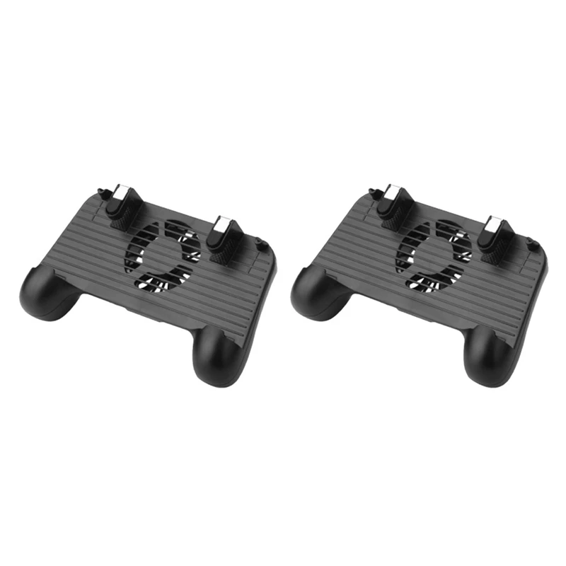 

2X 4-In-1 Mobile Game Controller For PUBG Mobile Gamepad Shoot Aim Trigger Joystick Cooling Fan 2000Mah Power Bank