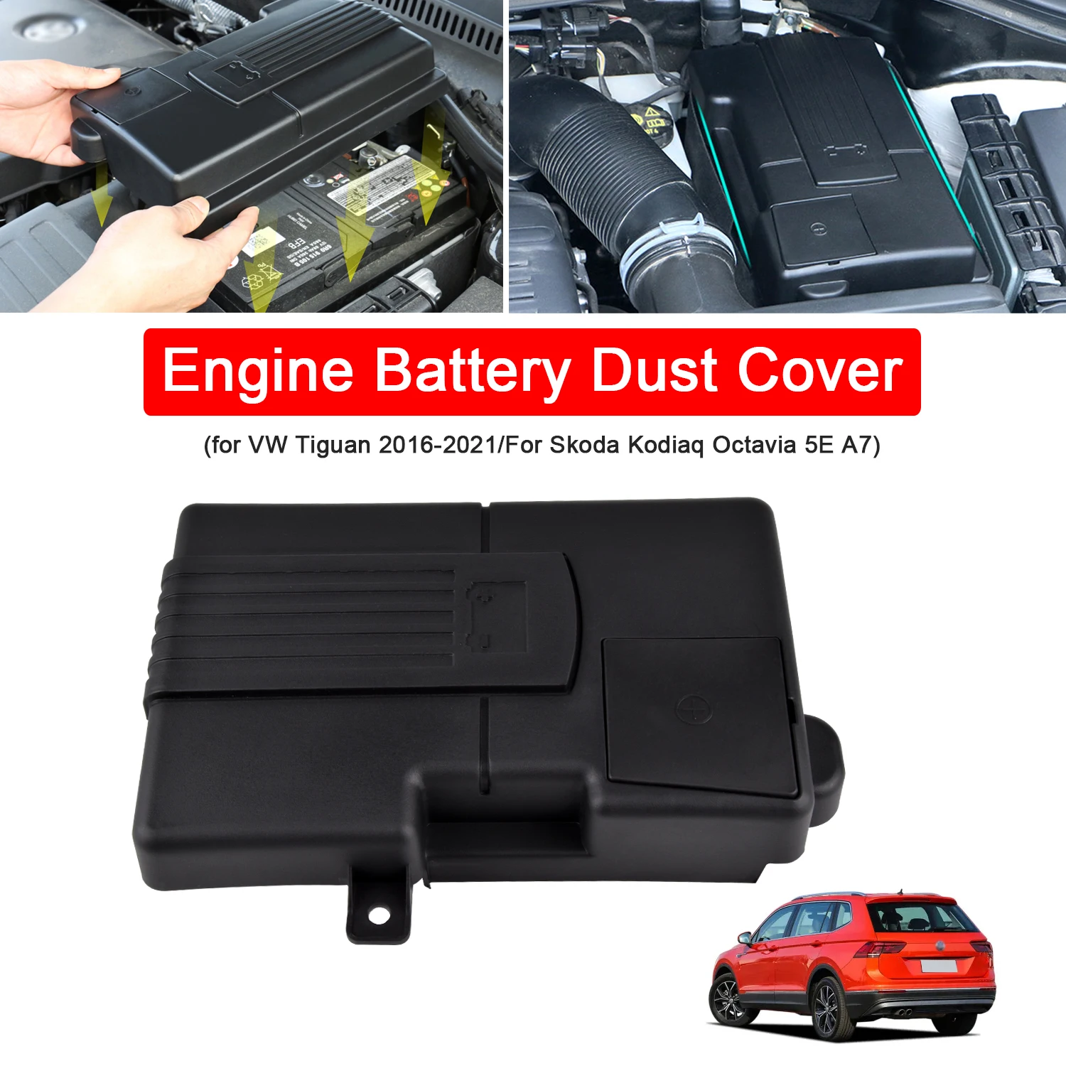 

Engine Battery Dust Cover Negative Electrode Waterproof Protective Cover For Skoda Kodiaq Octavia 5E A7 VW Tiguan L - 2019
