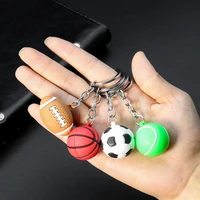 1pc sport fans car keychain football basketball pendant key holder keyring lucky punk hip hop key chains for bag men women gifts