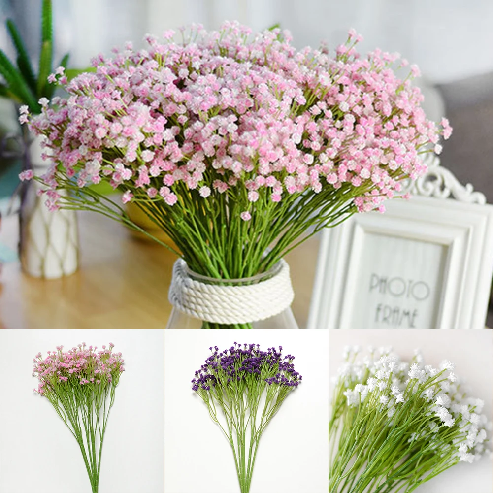 

Artificial 7-Pitch Gypsophila Creative Fake Flower Natural-looking Plastic gorgeous Flowers Wedding Home Decoration