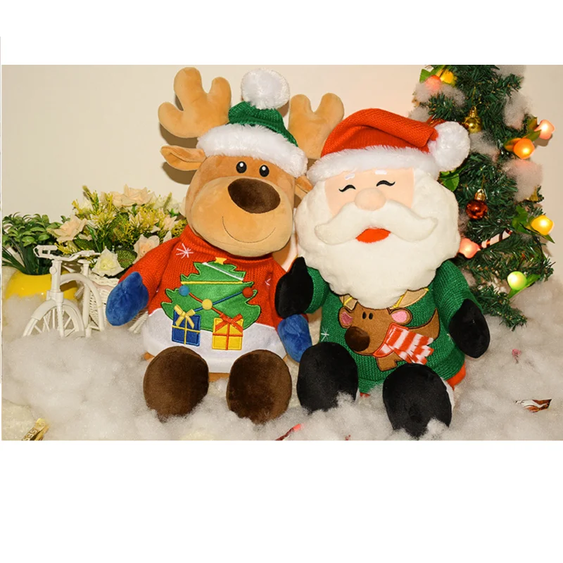 

Christmas 50cm Children Animal Soft Elk Reindeer Plush Doll Toy Velvet Stuffed Short-haired Plush Baby Candy Bag Kawaii