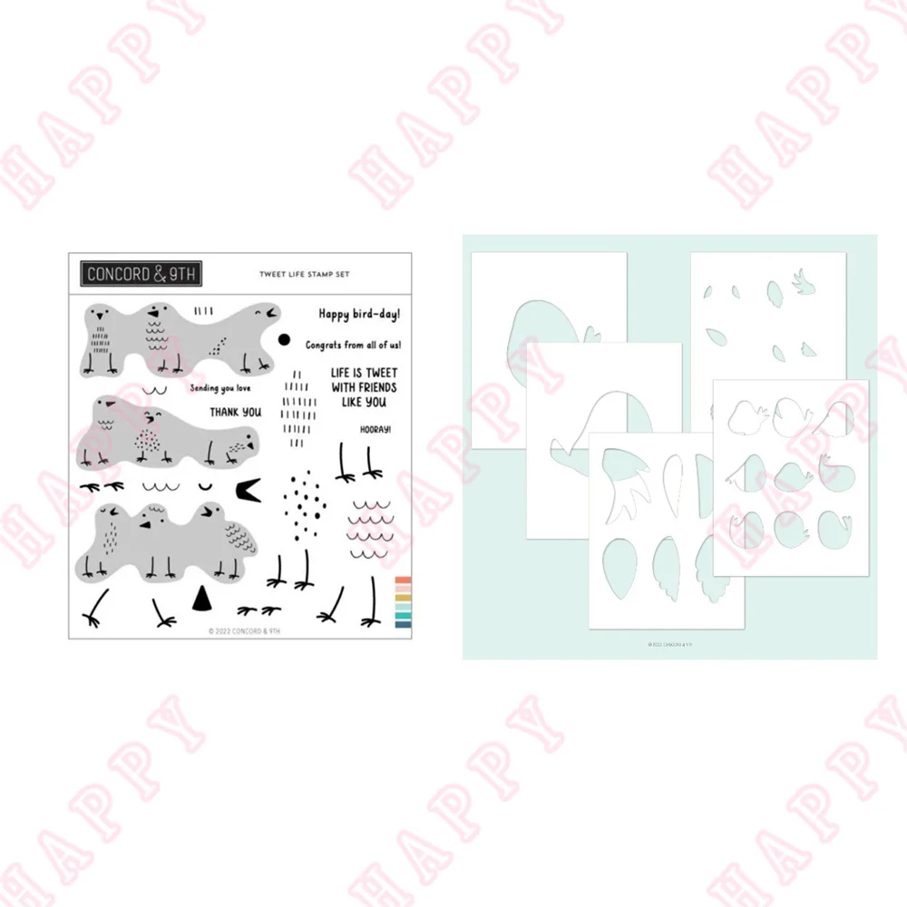 

Tweet Life DIY Craft Making Greeting Card New Metal Cutting Dies and Stamps Scrapbooking Decoration Embossing Template Handcraft
