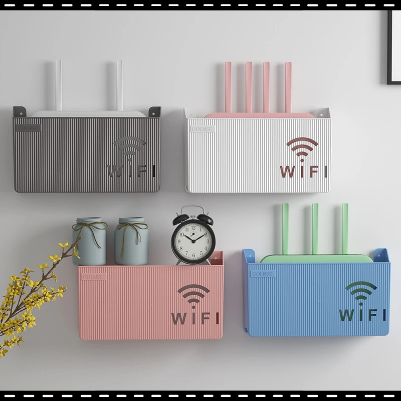 

Wireless Wifi Router Shelf Storage Box Wall Hanging ABS Plastic Organizer Box Cable Power Bracket Organizer Box Home Decor New