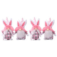 4 pcs easter gnome plush doll easter faceless spring gnomes plush rabbit toys easter faceless doll easter decorations
