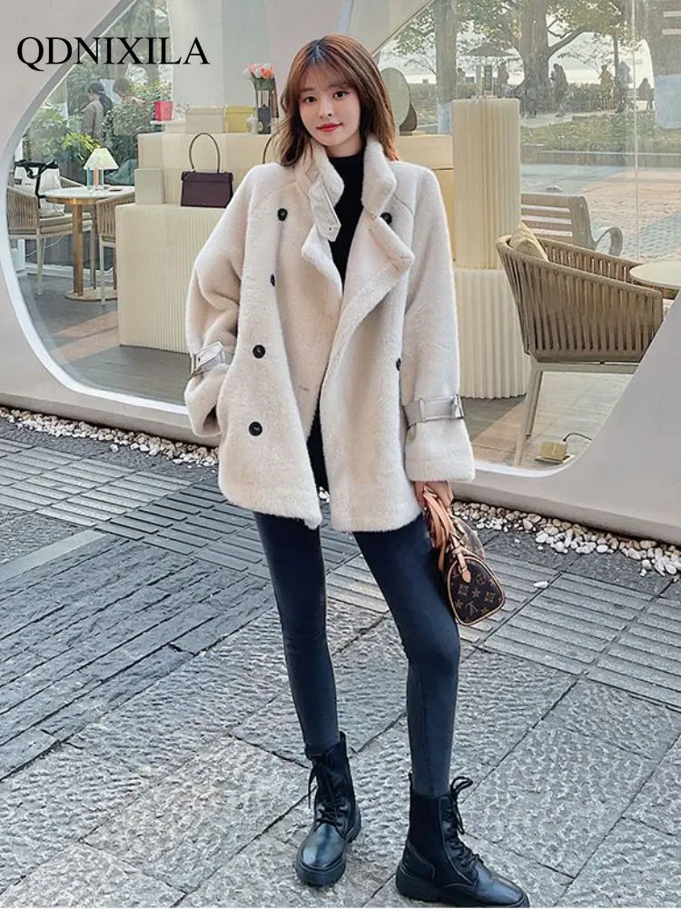 Winter Coat for Women 2022 New Lamb Wool Coat Korean Version Mink Down Thermal Faux Fur Coat Women Fur Jacket Free Shipping