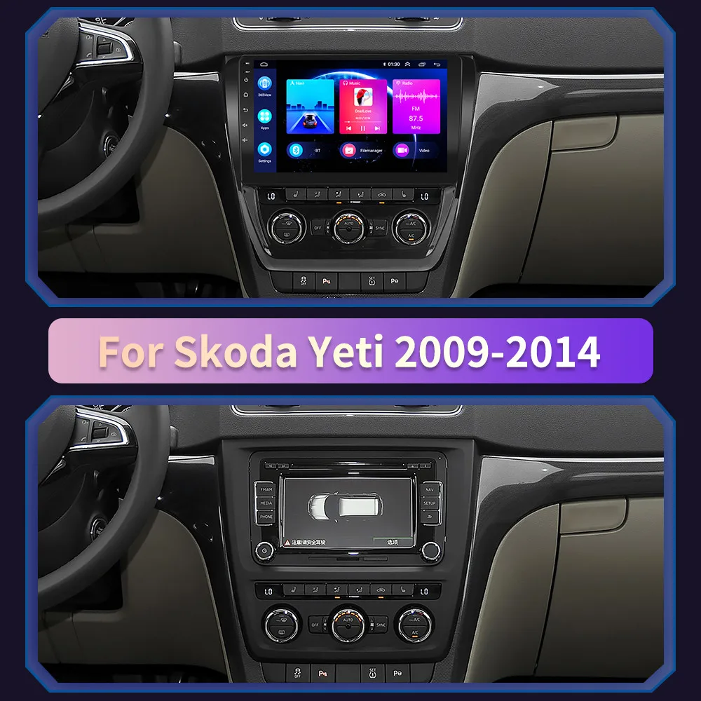 Автомагнитола для Skoda Yeti 5L автомагнитола на Android 10 видеоплеер навигатор GPS Carplay 2din