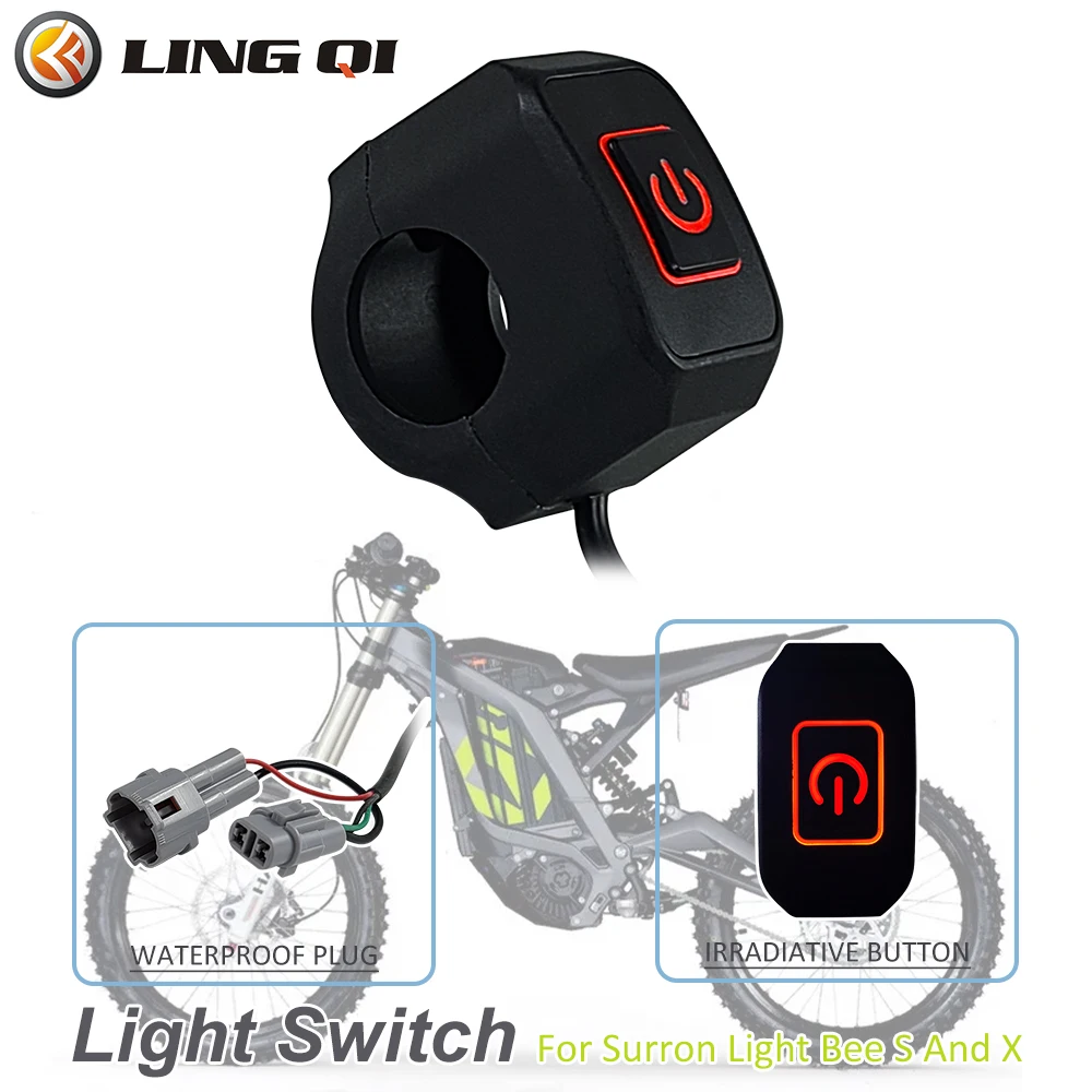 

Waterproof IP65 Light Switch Fit to Surron Light Bee S X. LED Handlebar Switch Electric Dirt Bike On/Off Button For Sur Ron