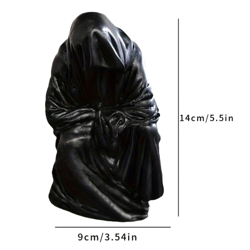 Статуя призрака без лица черная Готическая Статуэтка из смолы ужаса скульптура