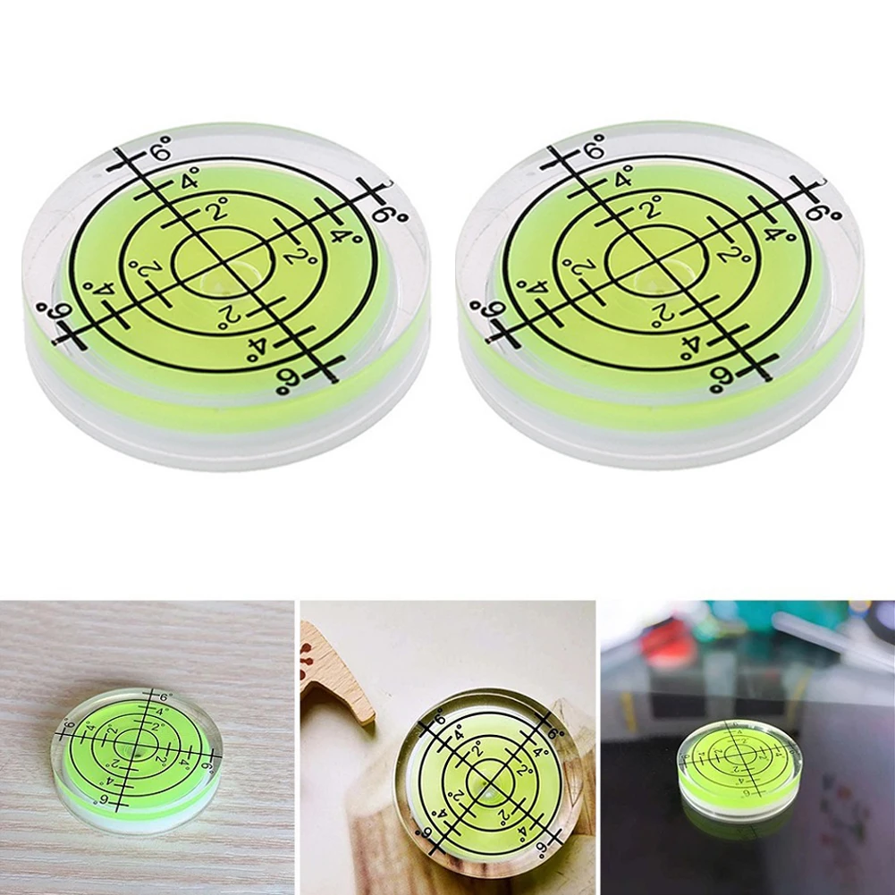 

2pcs 32*7mm Acrylic Horizontal Precision Spirit Bubble Level Fluorescent Yellow-green 20°-30° For LCD Mounts Measuring Tools