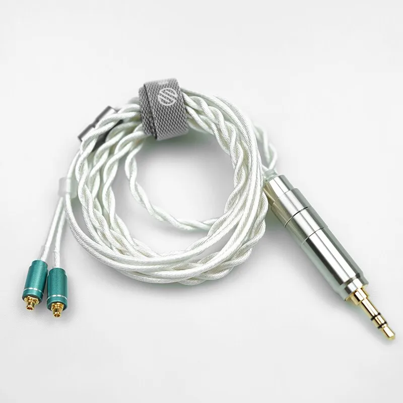 

BGVP F3 Single Crystal Copper Earphones Cable 2.5mm 3.5 4.4 To Mmcx Silver Plated Mixed Braided Headphone Cable Detachable Jack