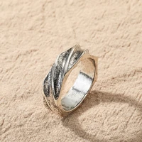 six sided spiral handmade sterling men ring spiral handmade wedding ring