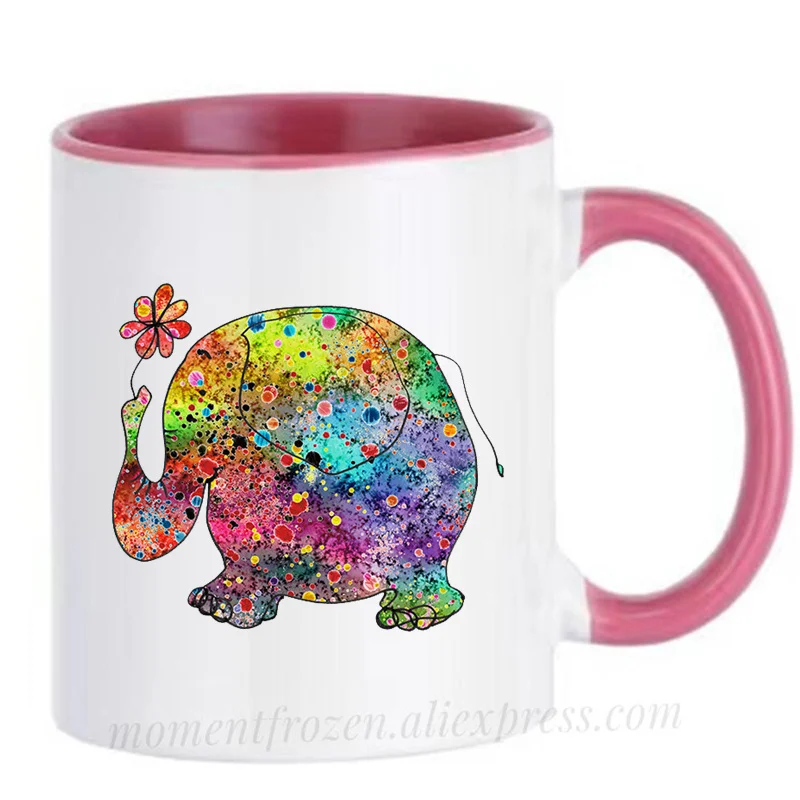 

Nursery Art Elephant Mugs Tea Milk Cocoa Coffee Mugen Travel Cups Drinkware Teaware Tableware Coffeeware Home Decal Friend Gifts