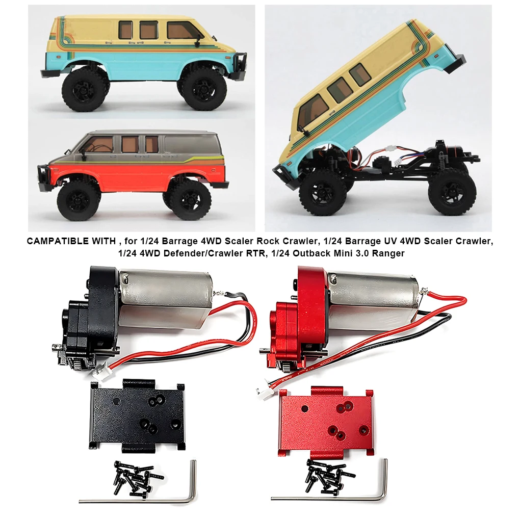 Коробка передач 180 Motor 51T для HobbyPlus 1 18 CR18P Rock Van надежная и Точная передача Черная