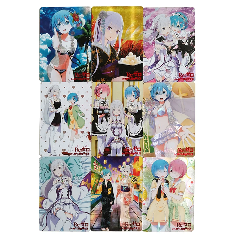 

9pcs/set Goddess Story Ram Rem Flash card ACG Sexy Kawaii Anime Game Collection Cards Gift Toys