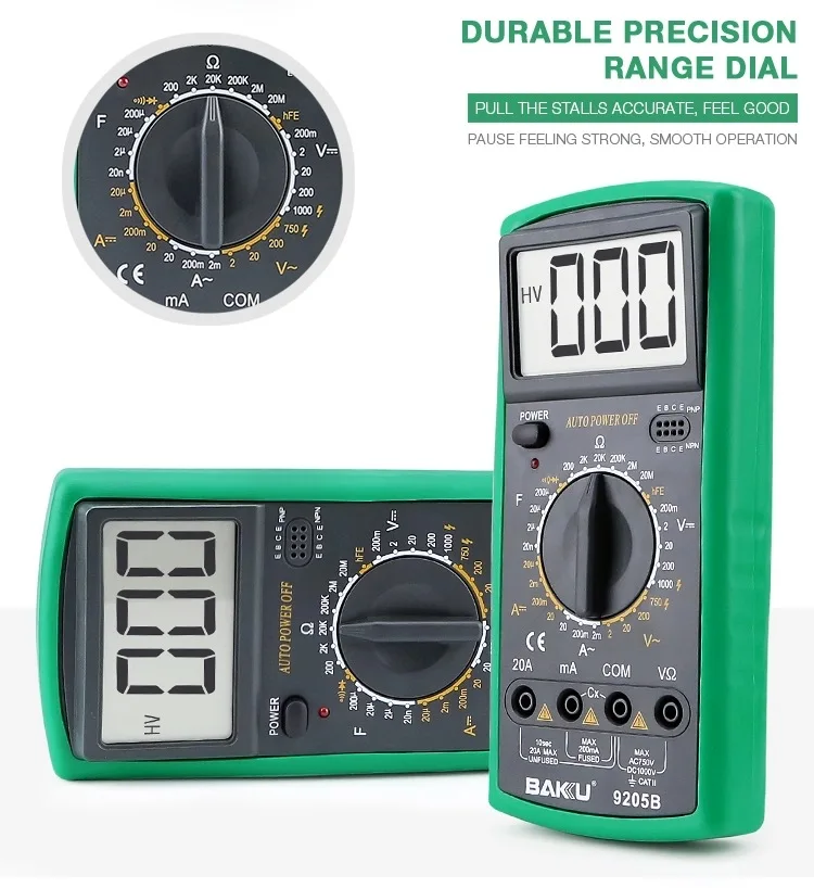 

BK-9205B Цифровой мультиметр 1999 отсчетов AC DC тестер емкости напряжения тока Вольтметр Амперметр защита от перегрузки ЖК-дисплей