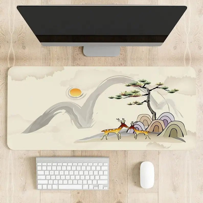 

Chinese Style Mouse Pad, National Tide Game Desk Pad Computer Pad Keyboard Pad Student Writing Desk Anime Mousepad