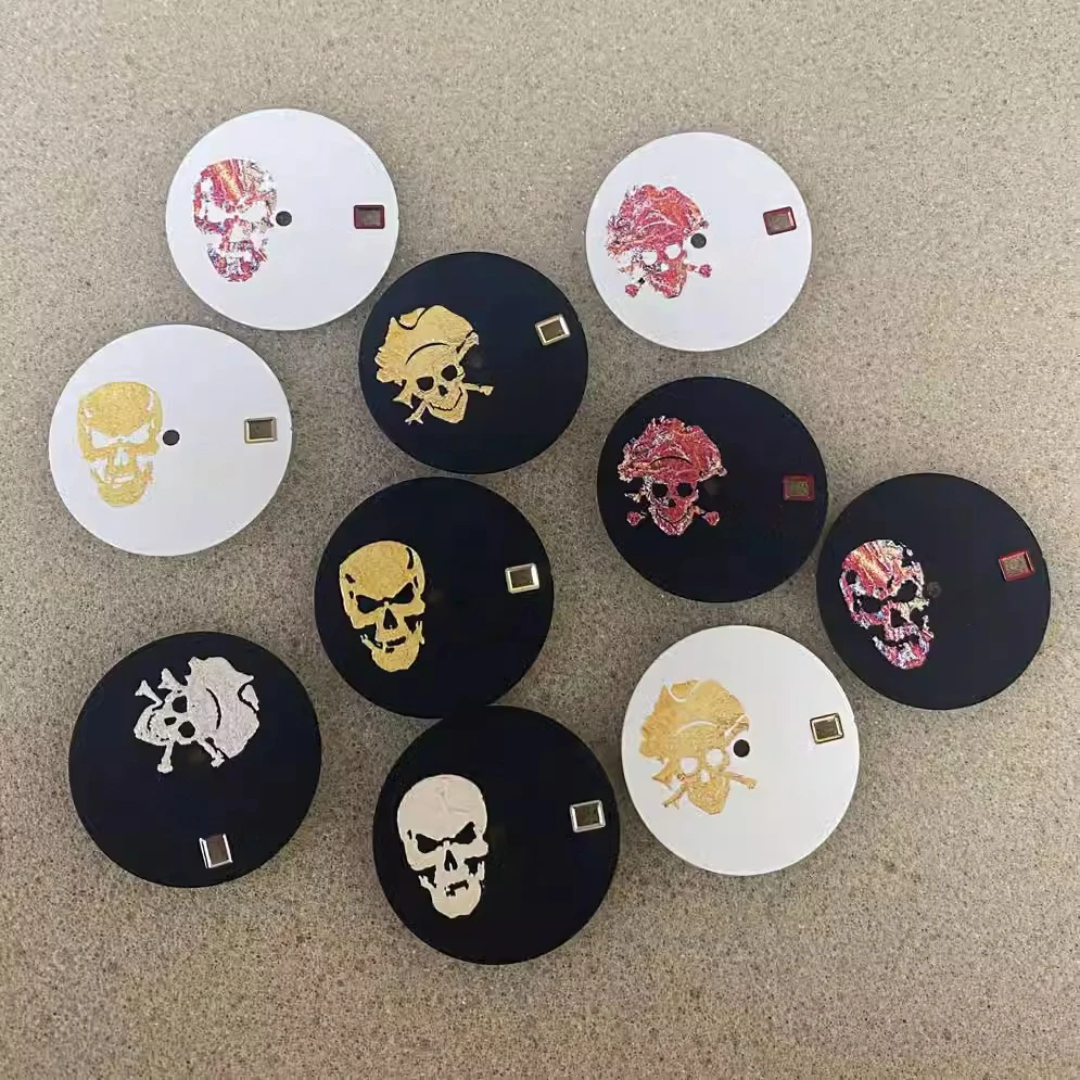 

Pirate Skull SKX Dial NH35 NH36 Green Luminous S Dial 25.5mm White Blue Black Green Green Grey Dial Modify Watch Accessories