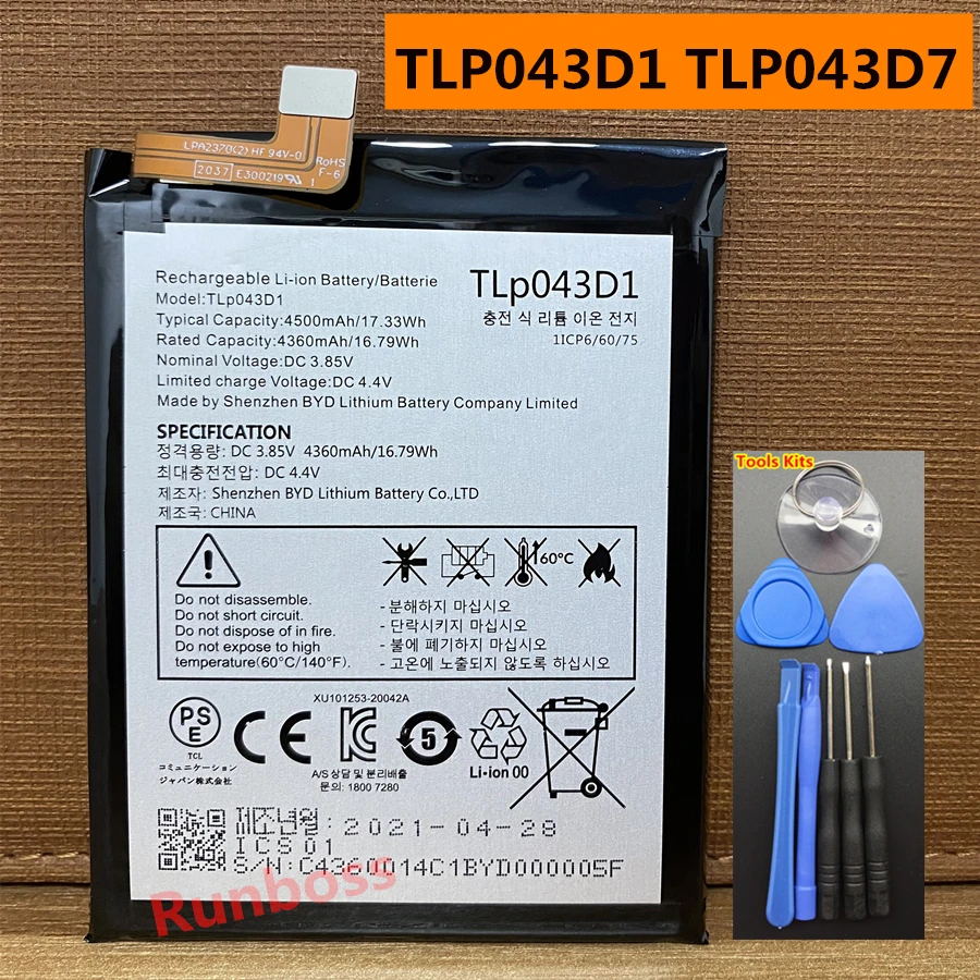 

New 4500mAh TLP043D1 TLP043D7 Battery For Alcatel TCL 10 Plus 10+ T782H ,for TCL 20 Pro 5G,TCL 10 Pro T799H T799B Mobile Phone