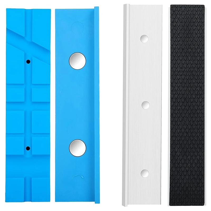 

2-Pair Magnetic Retention Vise Jaw Pads, 6 Inch Aluminum Pads Set and Multi-Groove Jaw Pads Universal Vise Jaws