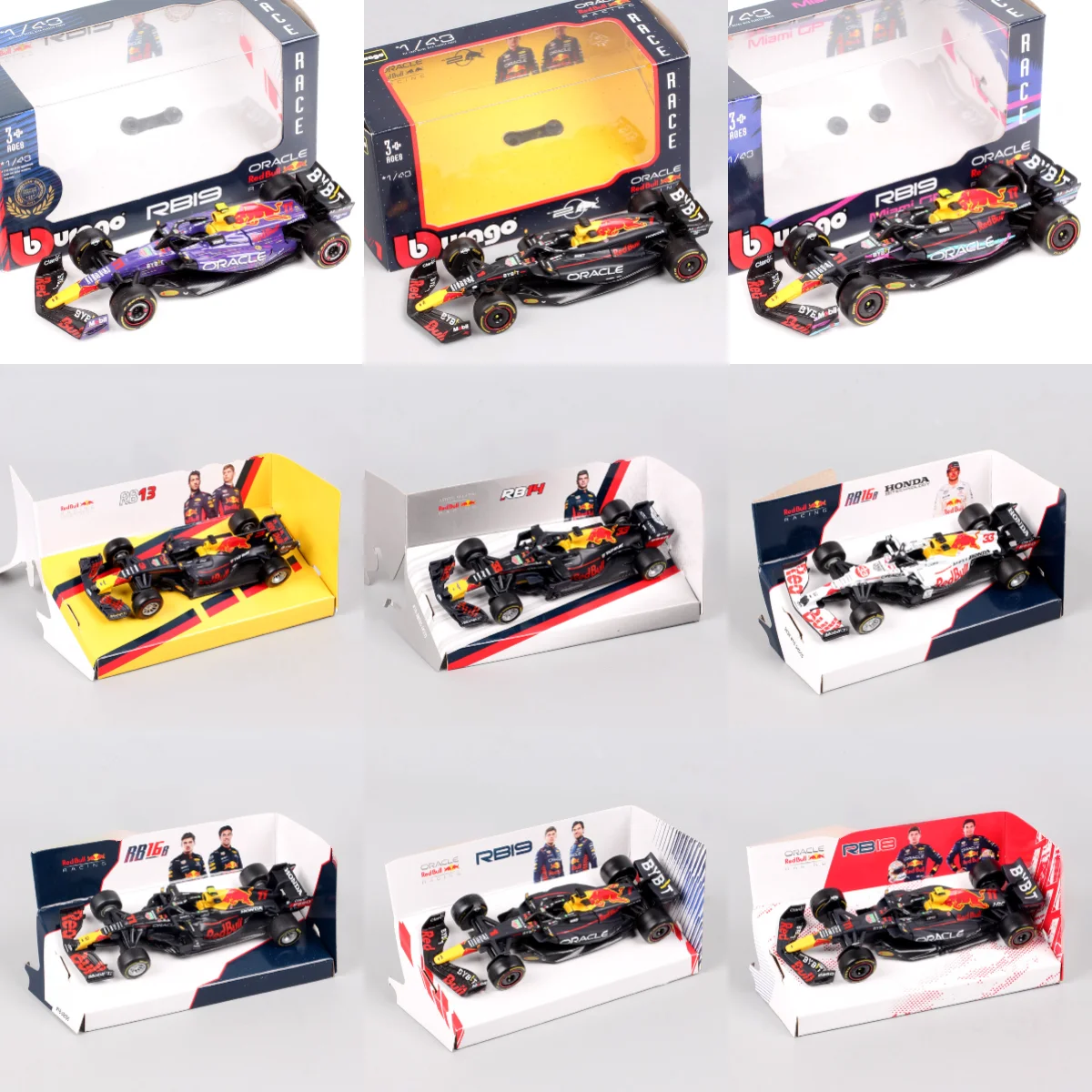 Фото Bburago 1/43 Red Bull Racing RB13 RB15 RB16 B RB18 RB19 RB20 RB21 # 33 # 3. Риккардо # 1. Verstappen # 11Перес # 22 GP Модель автомобиля Игрушка №2