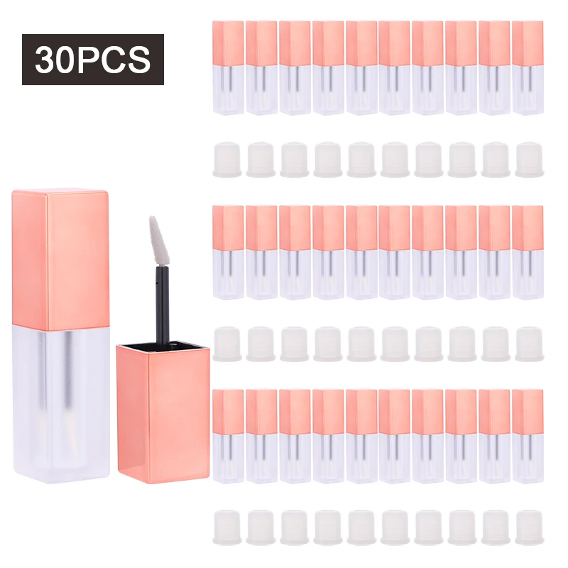 

CAIYA 4ml square unique rose gold clear empty lipgloss lip tint glaze tubes frost plastic bottle Beauty Makeup Tool