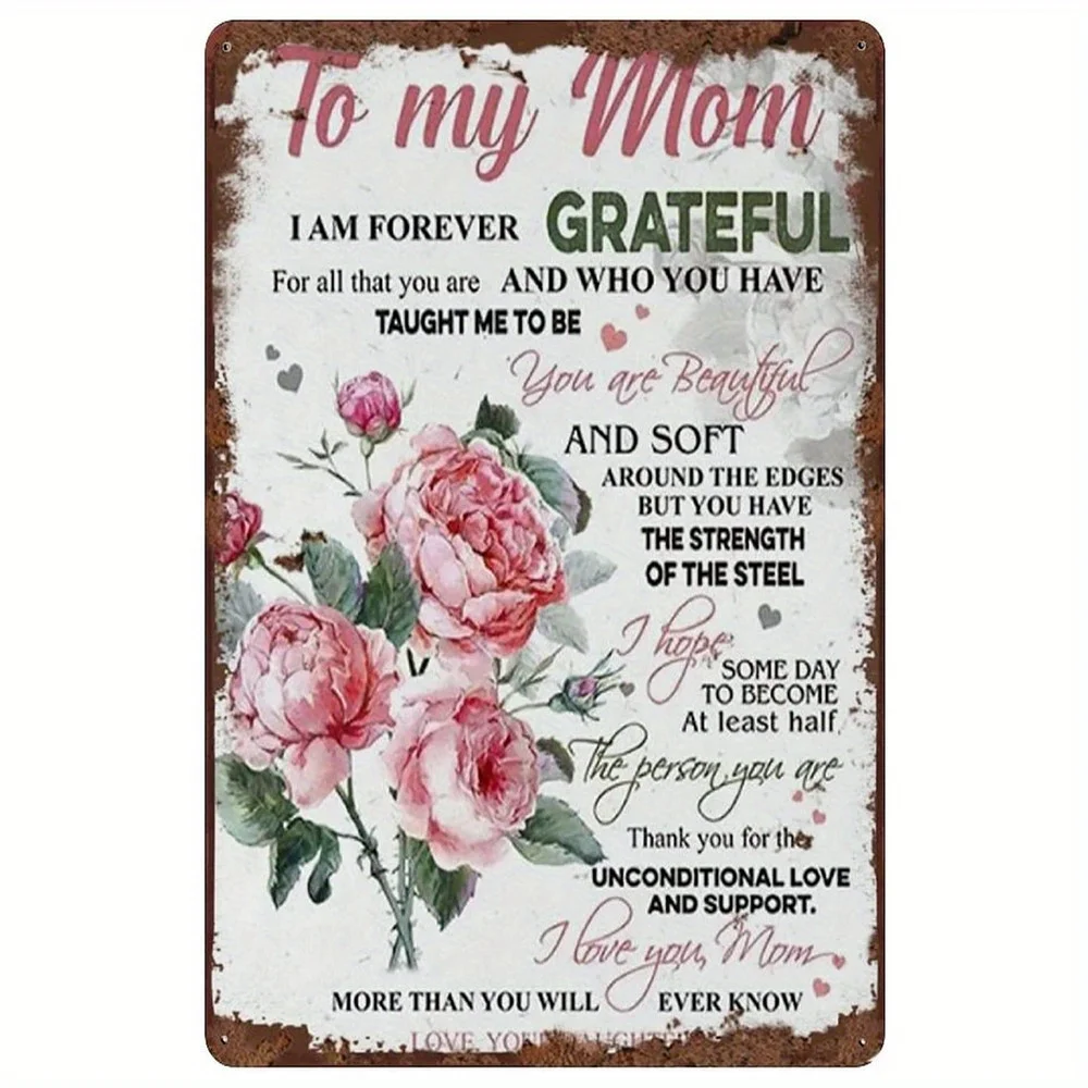 

Chic Metal Tin Sign Painting Black Cat You Are My Sunshine Retro To My Mom Rose Retro Signs Decoration - Happy for From Daughter