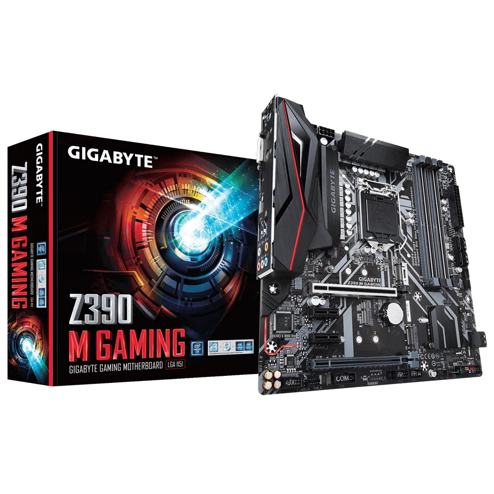 

GIGABYTE Z390 M GAMING LGA 1151 300 Series Intel Z390 HDMI SATA 6Gb/s USB 3.1 Micro ATX Intel Motherboard Dual M.2 DDR4 4DIMMs