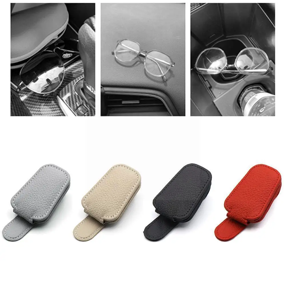 

Автомобильный держатель для очков, подвесной защитный практичный сильный козырек, магнит, кожаный, экономящий солнцезащитный зажим, искусс...