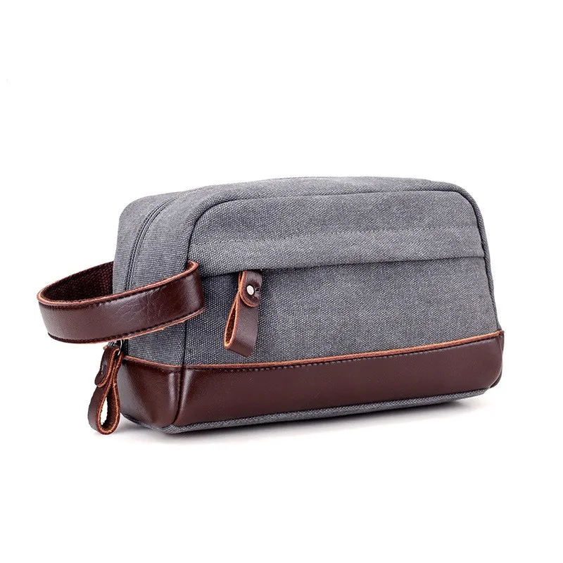 

New Men's Canvas Bag Handbag Leisure Fashion Change Key Contrast Color Wallet