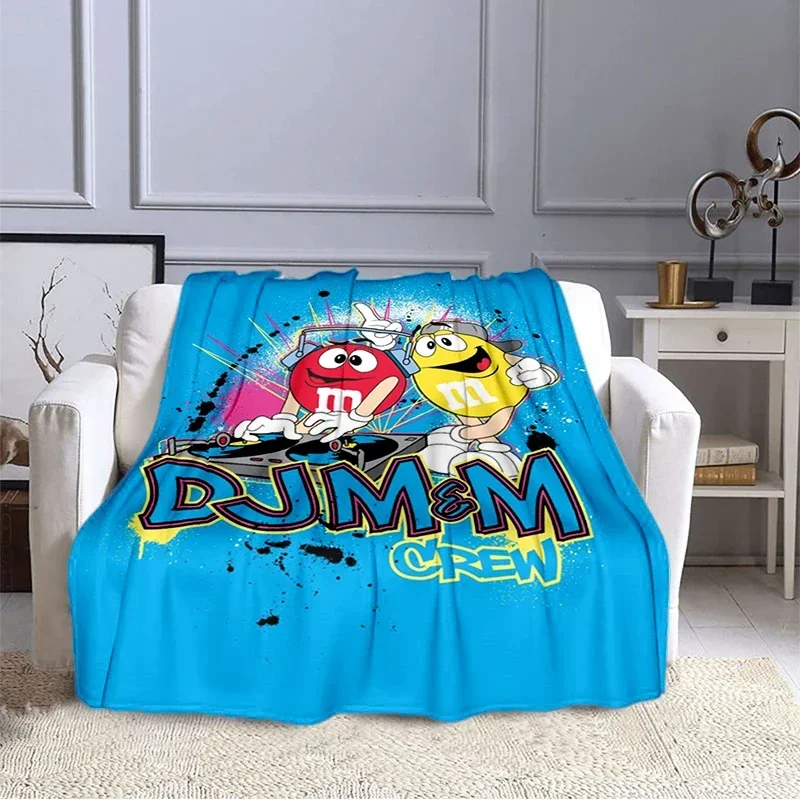 Плюшевое одеяло с принтом фасоли и шоколада модное теплое для пеших прогулок