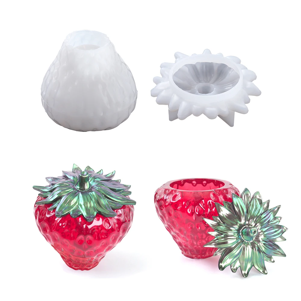 

DIY Crystal Epoxy Resin Mold Strawberry Storage Box Fruit Storage Jar Silicone Mold for Epoxy Resin Casting Mould Home Decor