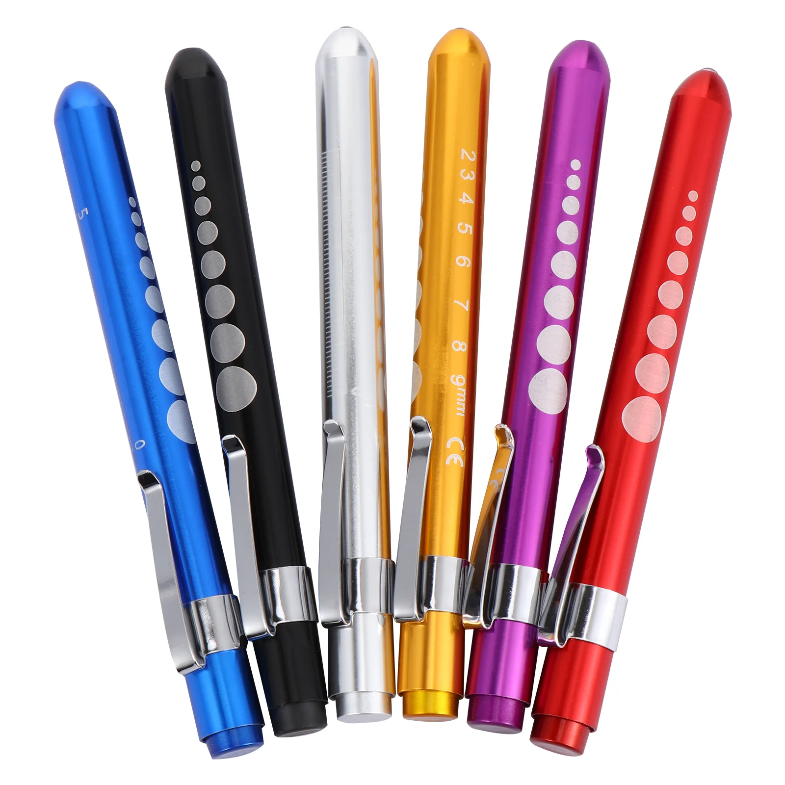 

6 Pcs Camping Gifts LED Flashlight Pen Gauge Students Aluminum Alloy Reusable